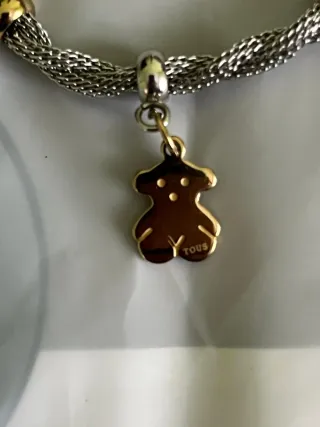 Pulsera Tous Oso Dorado y Plateado