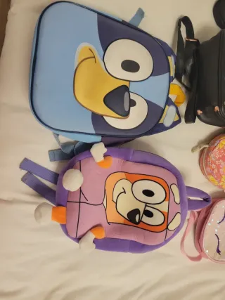Lote Mochilas Niña Bluey, Minnie, Unicornio