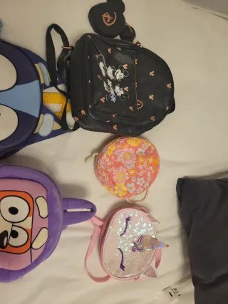 Lote Mochilas Niña Bluey, Minnie, Unicornio