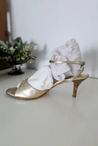 Talla 37-38 Sandalias Fosco Piel Dorada