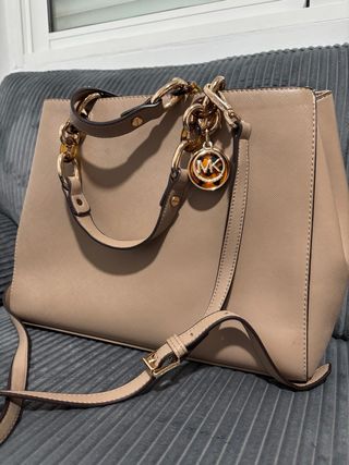 Bolso Michael Kors Beige Dorado