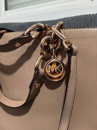 Bolso Michael Kors Beige Dorado