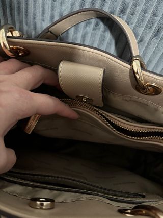Bolso Michael Kors Beige Dorado