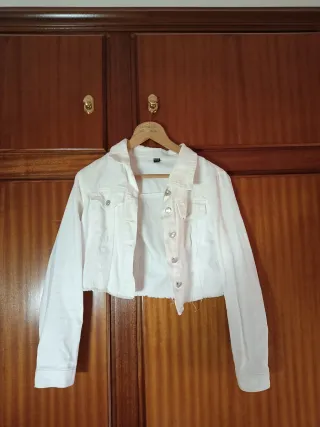 Tejana blanca corta mujer