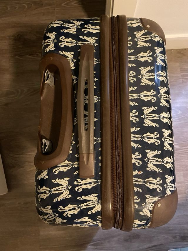 Maleta Traviesa Mediana Azul y Marrón