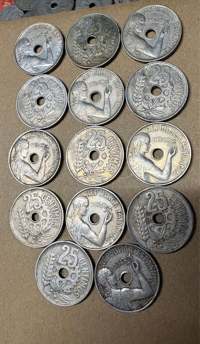 Monedas República Española 25 Céntimos 1934