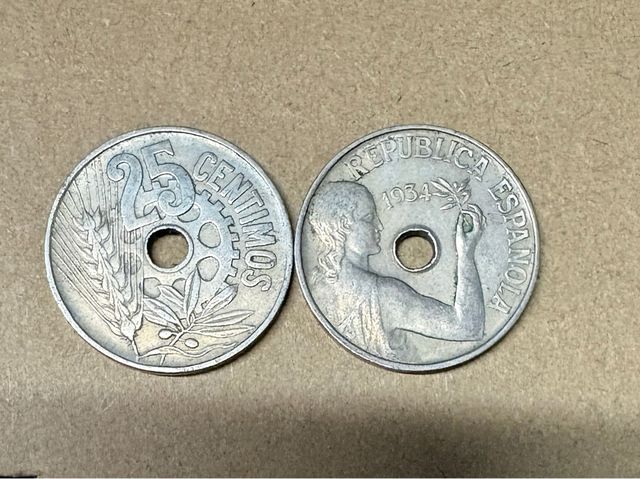 Monedas República Española 25 Céntimos 1934