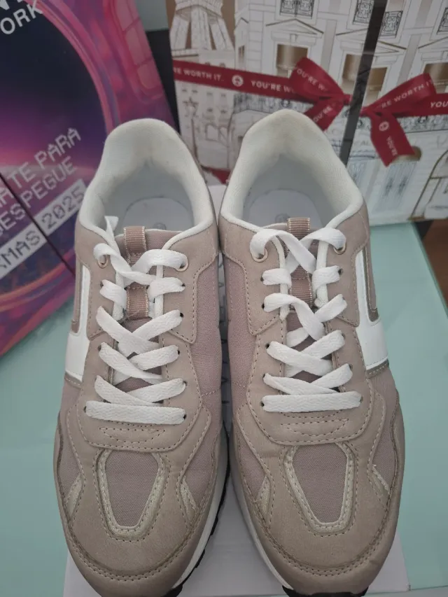 Zapatillas deportivas Catwalk mujer beige y blanco