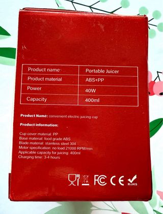 Batidora Portátil + 2 Vasos de 400ml