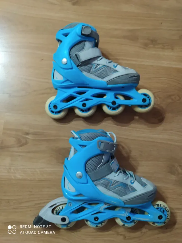 Patines en línea azules y grises talla 35-38