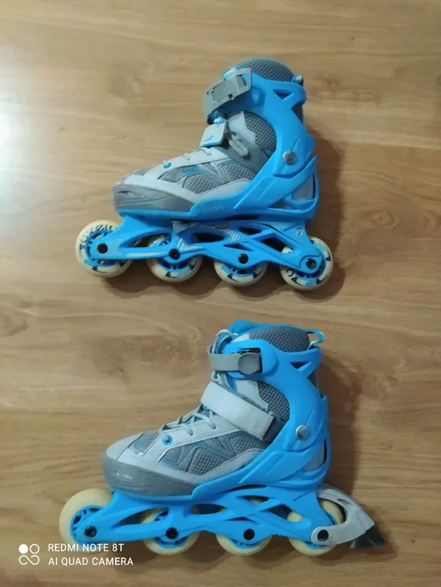 Patines en línea azules y grises talla 35-38