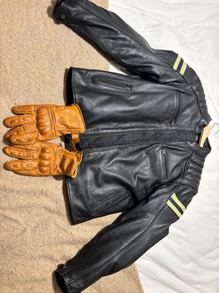 Chaqueta cuero L café Racer