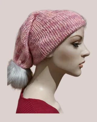 Cappello donna lana mohair fatto a mano