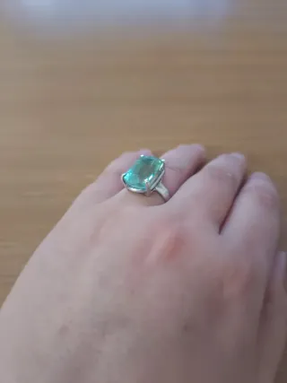 Anillo Plata y Fluorita Espectacular