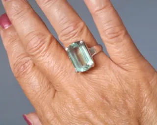 Anillo Plata y Fluorita Espectacular