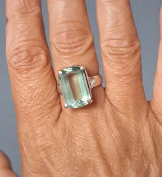 Anillo Plata y Fluorita Espectacular