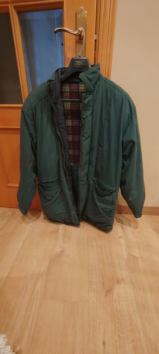 Chaquetón verde forro cuadros
