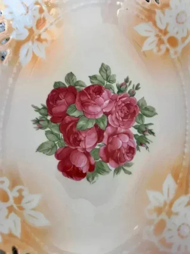 Frutero vintage porcelana fina - dipinto a mano