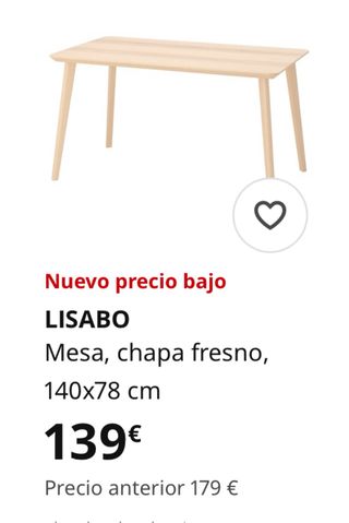 Tavolo IKEA LISABO in legno chiaro