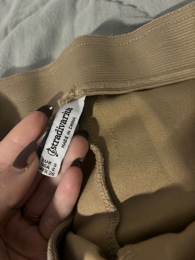 Pantalón campana beige talla S