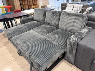Sofá chaise longue terciopelo gris NUEVO