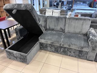 Sofá chaise longue terciopelo gris NUEVO
