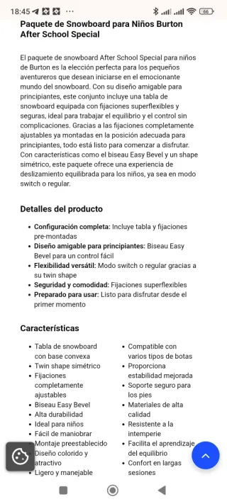 Snowboard 90cm Niños Burton After School+fijacion