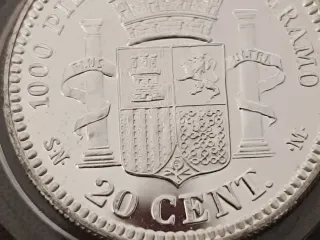 Réplica Plata 20 Céntimos 1870.