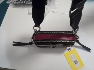 Borsa Marc Jacobs Snapshot zebrata con retro rosso