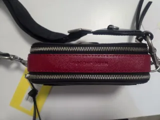 Borsa Marc Jacobs Snapshot zebrata con retro rosso