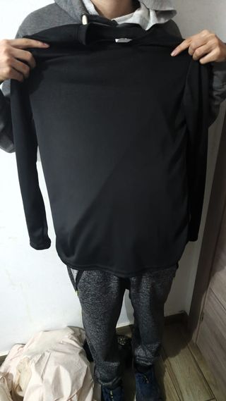 Camiseta Deportiva Negra Hombre Manga Larga