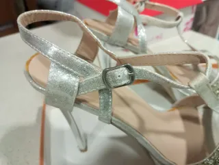 Zapatos de fiesta tacón alto brillantes