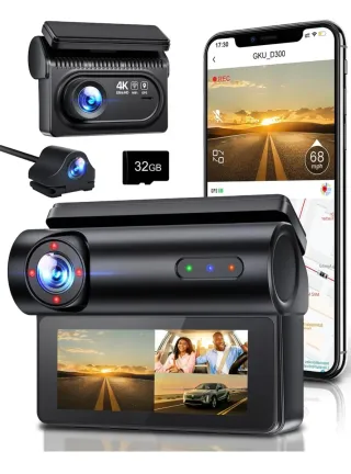 Cámara Coche 5GHz WiFi & GPS, 4K+1080P, 2.5K+Dual.