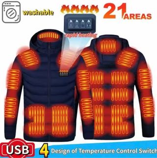 Chaqueta Calefactable 21 Zonas USB Azul