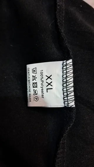 Blusa negra manga larga rayas blancas XXL