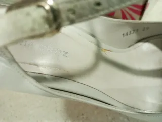 Zapatos tacón blanco roto peep toe