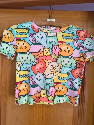 Camiseta Kawaii Estampado Animales Divertidos