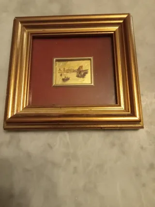 Quadro decorativo oro e rosso