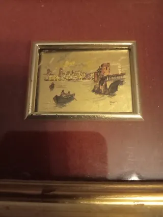 Quadro decorativo oro e rosso