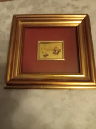 Quadro decorativo oro e rosso