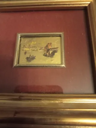 Quadro decorativo oro e rosso