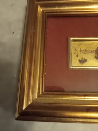 Quadro decorativo oro e rosso