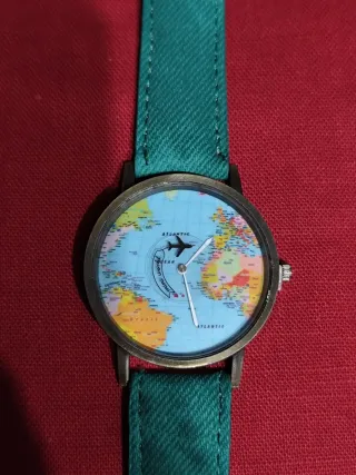 Reloj Mapamundi Turquesa