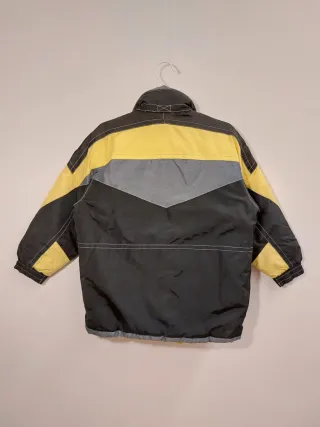 Chaqueta de esquí vintage negra y amarilla