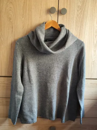 Jersey Cortefiel cuello alto gris Talla L