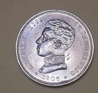 2 Pesetas 1905 España.Alfonso XIII