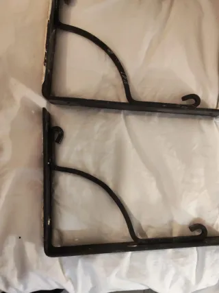 Baldas madera maciza con soportes hierro