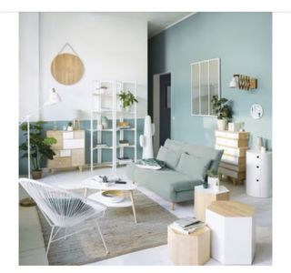 Sofá Cama 2 Plazas Verde Agua