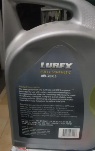 Olio motore LUBEX 0W-20 C5 5L