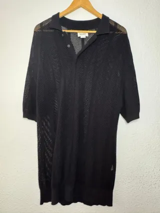 Camiseta Pull&Bear Negra Malla